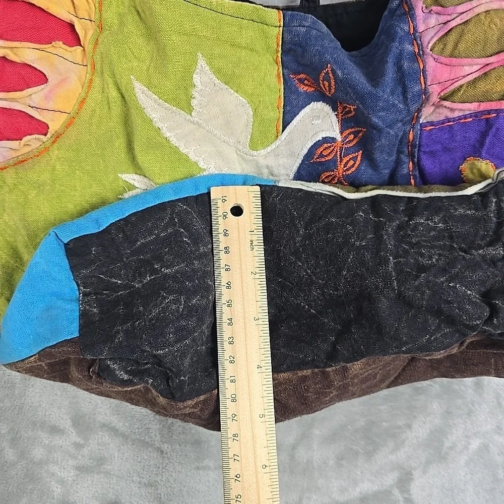 Boho Patchwork Shoulder Bag Sack Rising International‎ Nepal Hippie Indie Sleaze